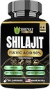 90 Capsules Shilajit pour hommes et femmes 22000mg avec 50% d'acide shilajit Fulvic organique Himalayan naturel Shilajit pour hommes pur Shilajit Extract 85+Trace Mineral Suppléments pour femmes Energy Boost-USA Fabriqué