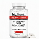 BioEssentia Iron Bisglycinate 29 mg | 100% Chelated & Non-Buffered Iron | With Vitamin C & Folic Acid | Highly Bioavailable | 100% RDA | Clean Label | 100 Veg Capsules