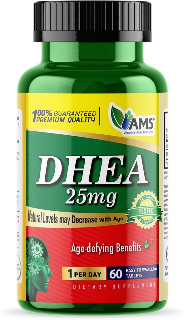 Amérique Médicament & Science DHEA 25 mg (60 comprimés)
