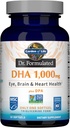 Garden of Life Dr. Formulated DHA 1,000mg Fish Oil - Lemon, Once Daily 1000mg DHA + DPA in Triglyceride Form, Single Source Omega 3 Supplement for Ultimate Eye, Brain & Heart Health, 30 Softgels