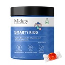 Miduty Multivitamin Gummies- Smarty Kids | No Added Sugar | Natural Strawberry Flavour | Chelated Minerals, Iron & Vitamins - For Energy, Growth & Nutrient Support in Kids | 60 Gummies