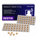 RESTIN SLEEPING MELATONIN TABLETS 10 MG FOR MEN AND WOMEN | Deep Sleep Oral Dissolving Mini Mints Effervescent Supporting Restful Sleep | (10 x 5 Tablets) 50 PC