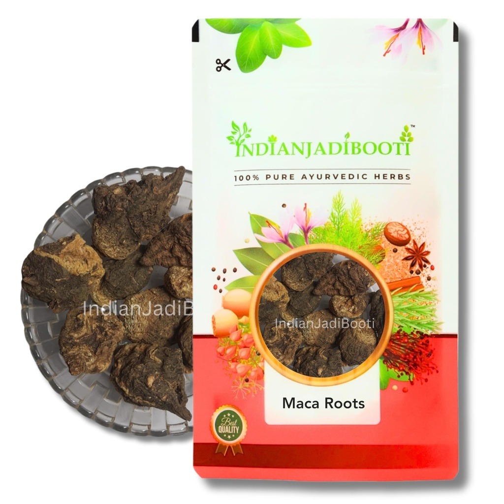 IndianJadiBooti Pure Black Maca Roots (Lepidium Meyenii) | Raw Peruvian Adaptogen for Stamina, Masculine Vitality & Athletic Endurance (100 Grams) | Pack Of 2