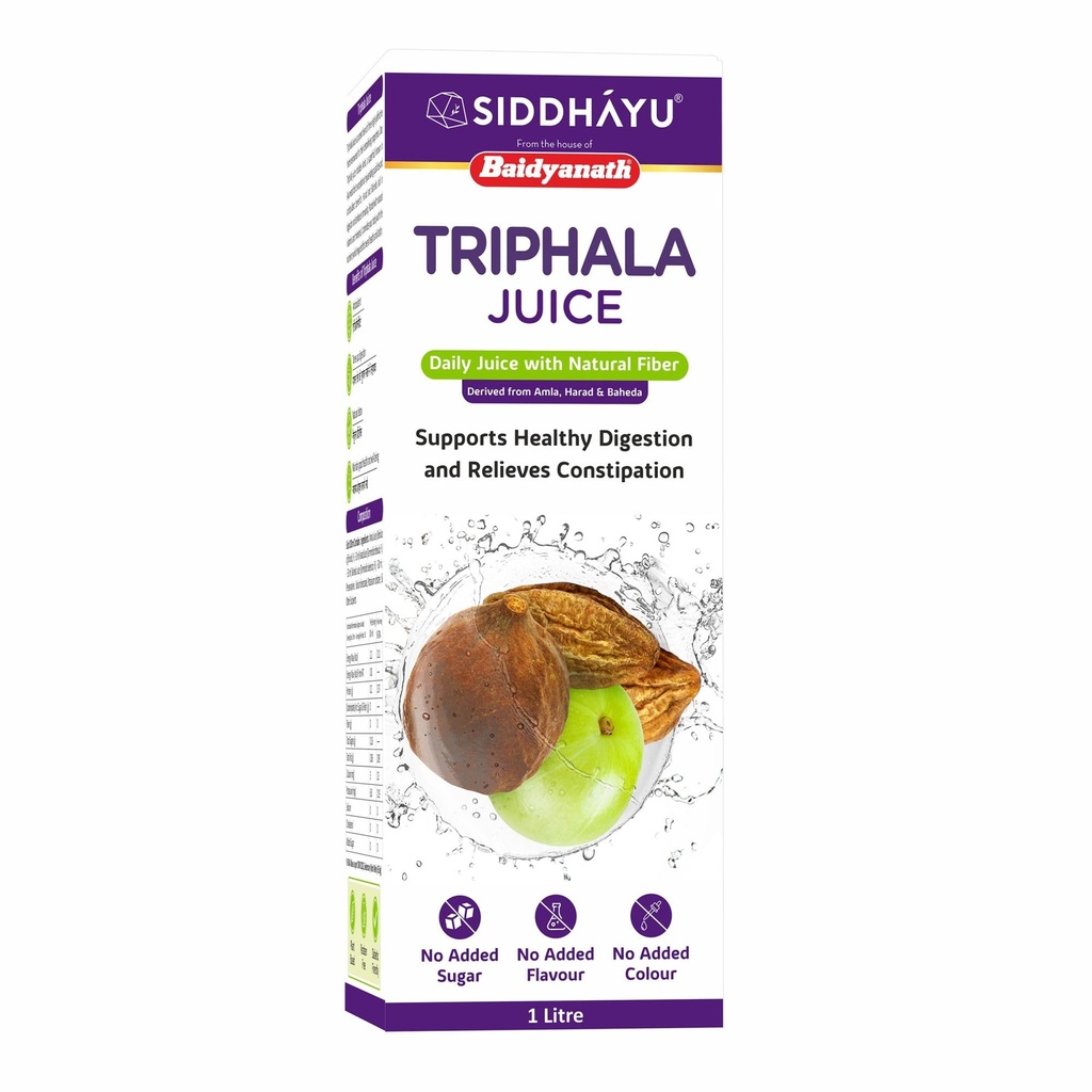Baidyanath Asli Ayurved Triphala Juice |Herbal Laxative For Digestive Wellness| 100% Natural And Ayurvedic - 1litre, Pack of 1