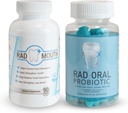 Rad Oral Probiotics for Teeth and Gums With Rad Mouth for Tooth Sensitivity - Dentist Formulated Dental Probiotic With Lactobacillus Reuteri and Multivitamin for Strengthening Gums, Teeth and Jaw Bone