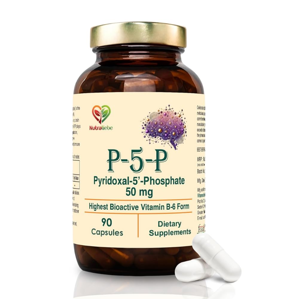 P5P (Pyridoxal 5’- Phosphate) – Active Vitamin B6 for Energy, Brain Function, and Nervous System Support – 90 Capsules