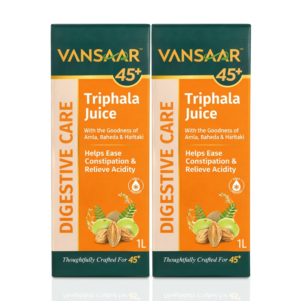 Vansaar Triphala Juice| All-in-one Digestive Care Solution | Long term constipation, digestive problem relief supplement | Improves Gut Health | 100% Ayurvedic Formula - 1L (Pack Of 2)
