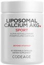 Codeage Supplément AKG au calcium liposomique - Calcium Alpha-Kétoglutarate - 2 mois d'approvisionnement - Livraison liposomique - 1 Capsule par portion - Non-OGM, sans gluten - 60 Capsules