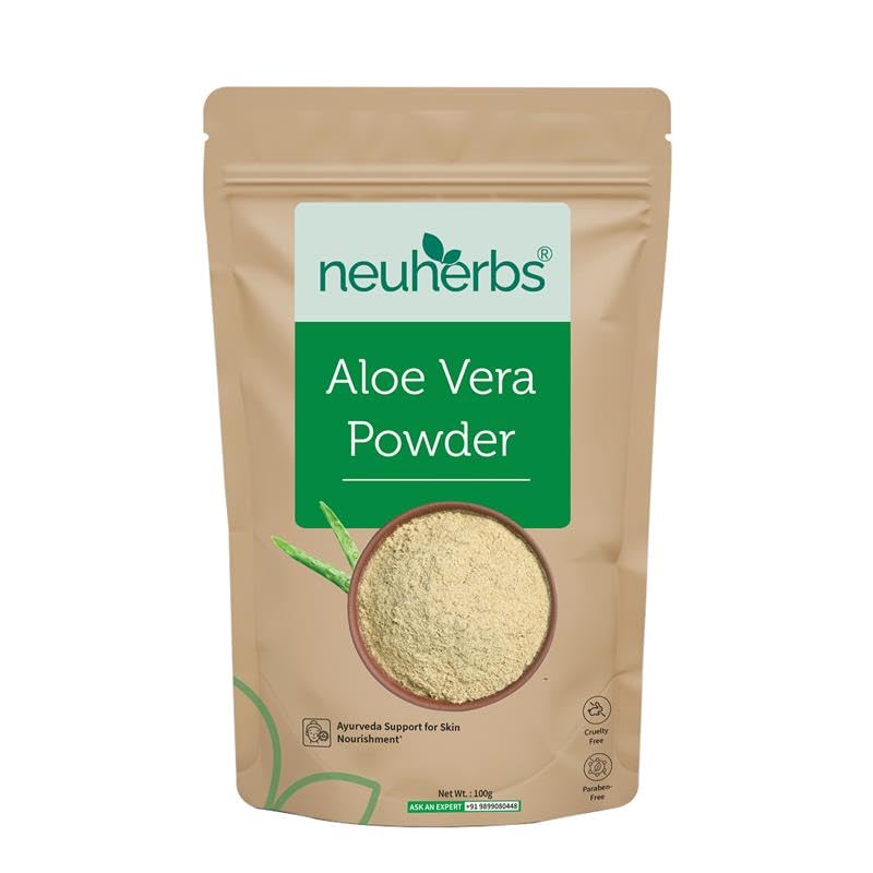 Neuherbs Aloe Vera Powder 100g | Natural Face & Hair Pack for Skin Hydration, Nourishment & Scalp Care | 100% Pure & Natural | Paraben Free