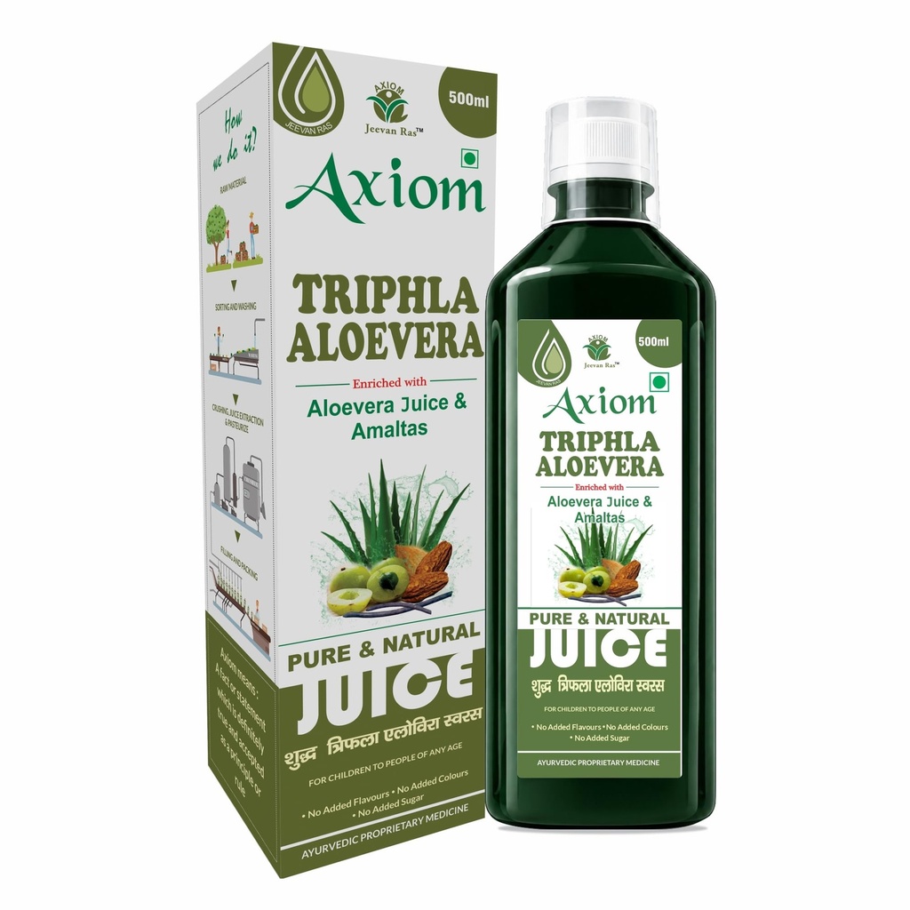 Triphla Aloevera Juice 500ml | Boost Digestion System | Immunity Booster | Helps in Acidity | WHO GLP,GMP, ISO Certified Natural Product |Product