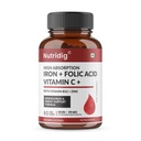 High Absorption Iron with Folic Acid, Vitamin C, Vitamin B12 & Zinc | Daily Iron Supplement | 60 Veg Capsules