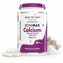 HealthyHey BoneMax Calcium, D3, K2 & Mg | 100% Vegetarian | Calcium, Vitamin D3 & K2-MK7 and Magnesium - Benefits Bone Health & Joint Support (60 Capsules)