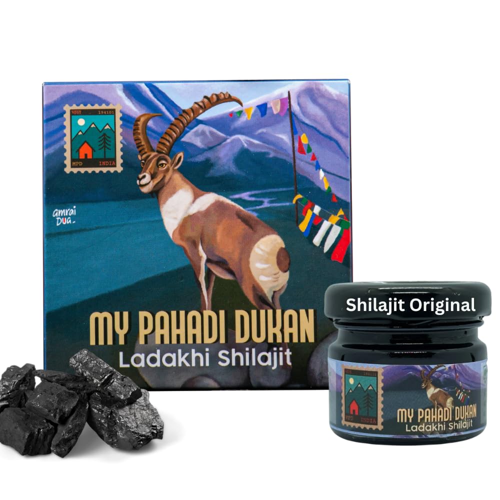 My Pahadi Dukan Ladakhi Shilajit Resin 20g, 100% Pure Himalayan Shilajit, 80%+ Acid, Natural Stamina & Strength Booster, Energy & Immunity Support, Lab-Tested Authentic Resin, Natural Gold-Rich