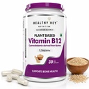 HealthyHey Nutrition 100% Natural Vitamin B12 - Support Immune Health | Non-Synthetic, No-Chemical | 30 Veg. Capsules