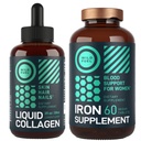 Supplément en fer WILD FUEL pour les femmes avec acide folique et peptides de collagène liquide avec biotine Santé féminine et Beauty Bundle