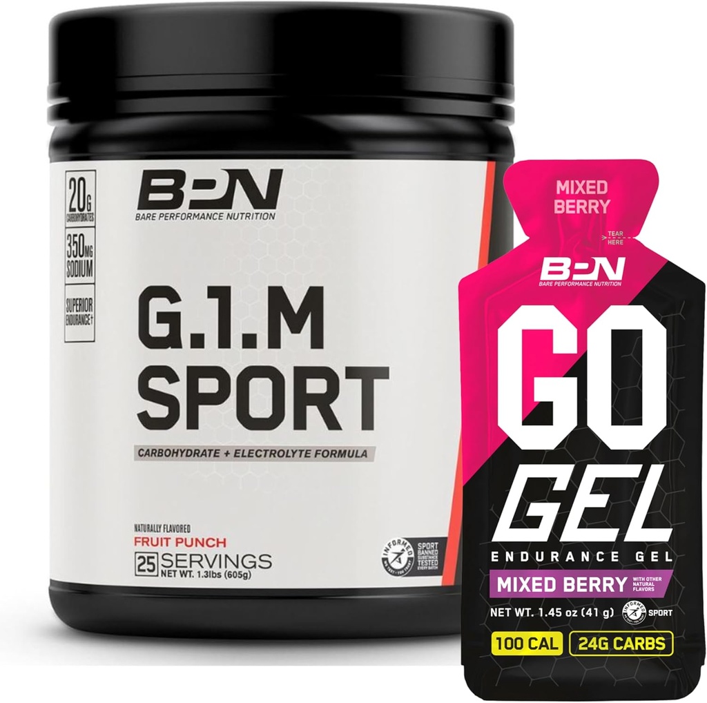 BARE PERFORMANCE NUTRIITION BPN G.1.M. Sport Endurance Training Fuel & Go Gel Endurance Gel Mixte Berry Bundle