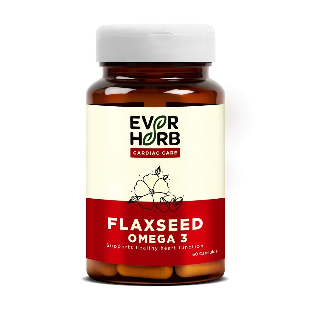 Flaxseed Omega 3 - Essential Fatty Acids - Healthy Heart - Bottle Of 60
