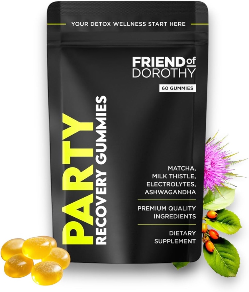 Party Recovery Gummies – Détox, Hydratation et stimuler l'énergie avec électrolytes et Matcha – Réduire le brouillard cérébral et l'humeur de soutien – 60 Gummies par paquet