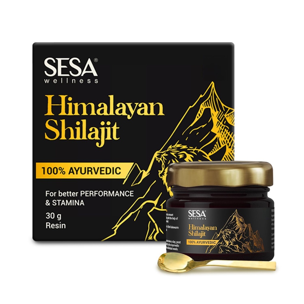 SESA Himalayan Shilajit Original 30 g Shilajeet Resin -100% Ayurvedic Helps boost Strength, Endurance & Immunity with 70%+ Fulvic Acid (Contains Lab Certificate), 30 g