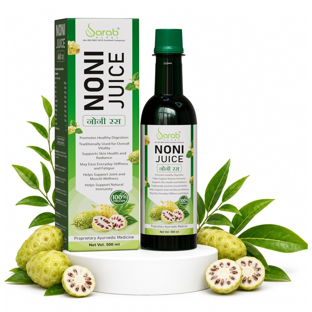 Sarab Herbs Noni Juice | Joint Pain Relief with Noni, Nirgundi & Dashmool | Helps with Joint Mobility, Flexibility & Daily Comfort | Rich in Antioxidants, Boosts Energy, Builds Immunity, Natural Detoxifier, | Supports Diabetes Care, Digestion, Immunity & Skin Health, 500ml