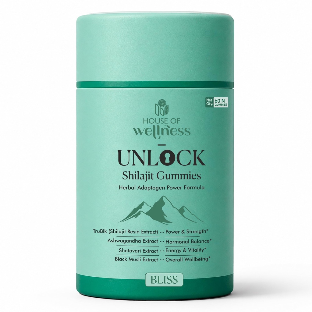 House of Wellness Unlock Shilajit Gummies for Women | Shilajit Gummies with Shilajit Resin Extract, Ashwagandha, Shatavari & Black Musli | Energy & Vitality Support | 60 Gummies