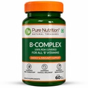 Pure Nutrition B-Complex 60 Veg Tabs – 100% RDA of B1, B2, B3, B5, B6, B9 | Boosts Immunity, Supports Hair Growth, Energy & Overall Health for Men & Women