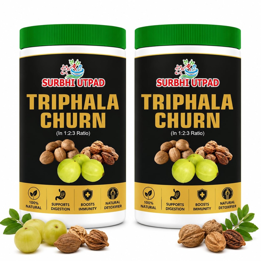 Triphala Powder churna in 1:2:3 Ratio | Harad, Baheda & Amla 400g | Pack of 200g x 2