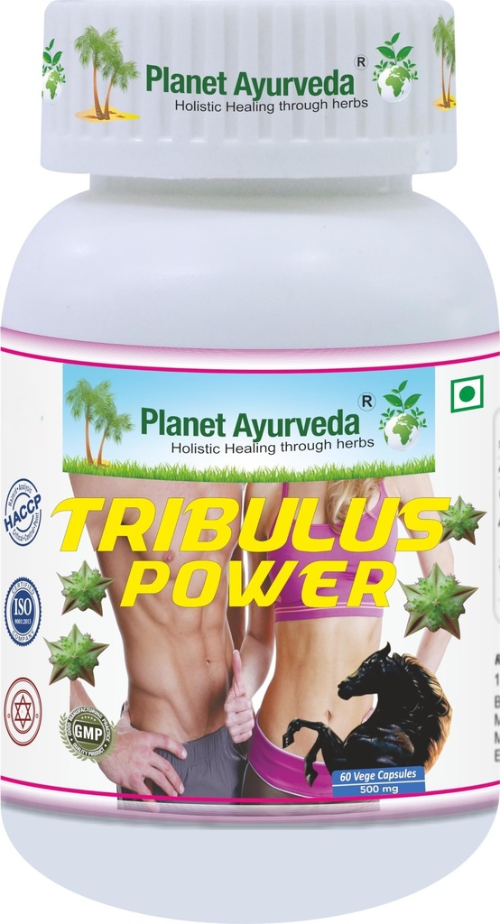 Planet Ayurveda Tribulus Power- Herbal Supplement, 60 Capsules - Gokshur Extract (Tribulus terrestris), 500 mg, Vegetarian