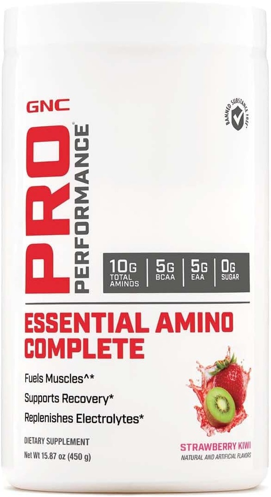 GNC Pro Performance Essential Amino Complete, Strawberry Kiwi, 15,87 oz., soutient la récupération musculaire
