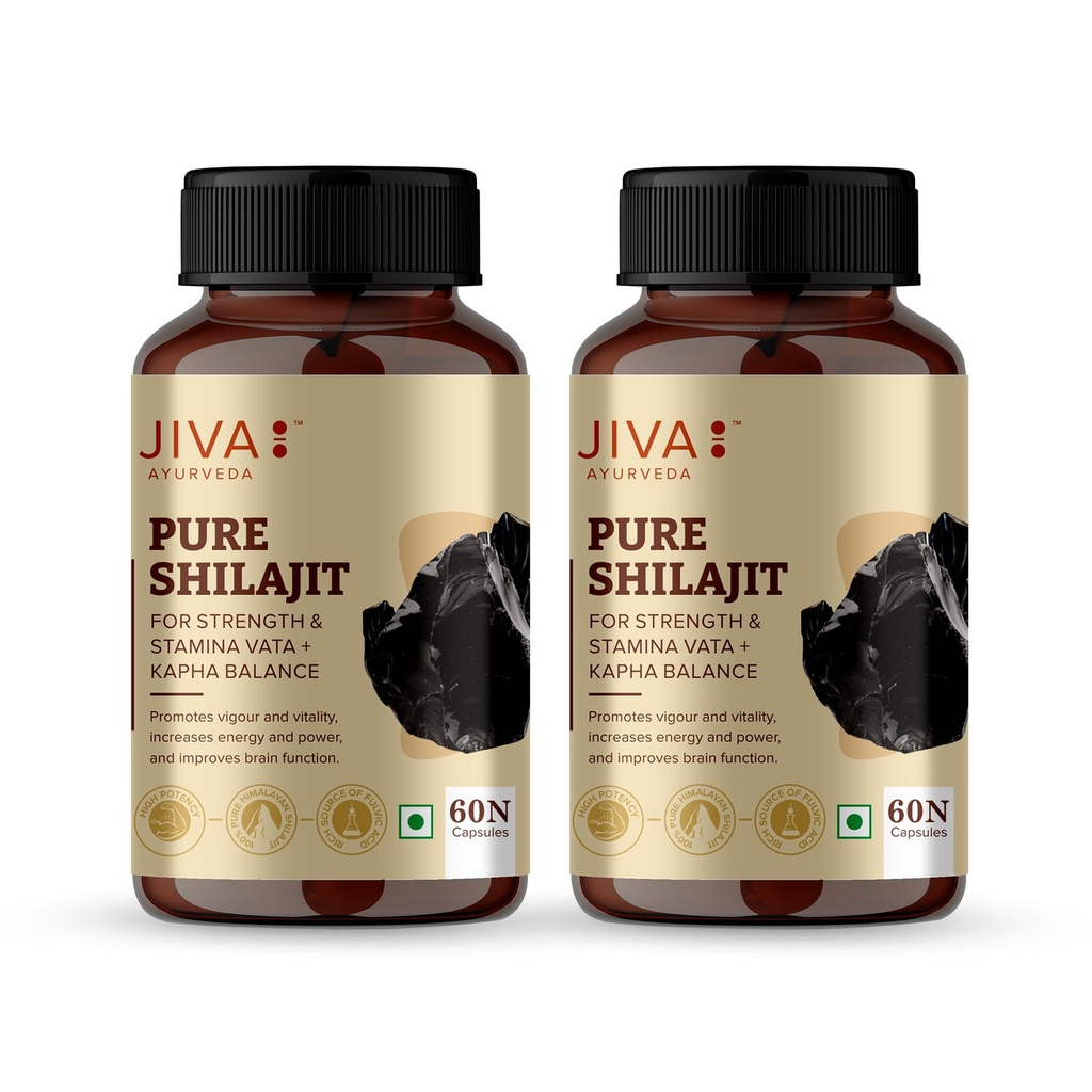 Jiva Pure Shilajit 100% Pure & Natural 60 Capsules (Pack of 2)