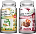 Supplément pour champignons GreeNatr, 10-en-1 Mélange avec la Manille de Lions, Cordyceps, Shiitake, Chaga, Turkey Tail, combiné avec notre énergie et le focus cerveau booster naturel de racine de Ginseng et Ginkgo Biloba