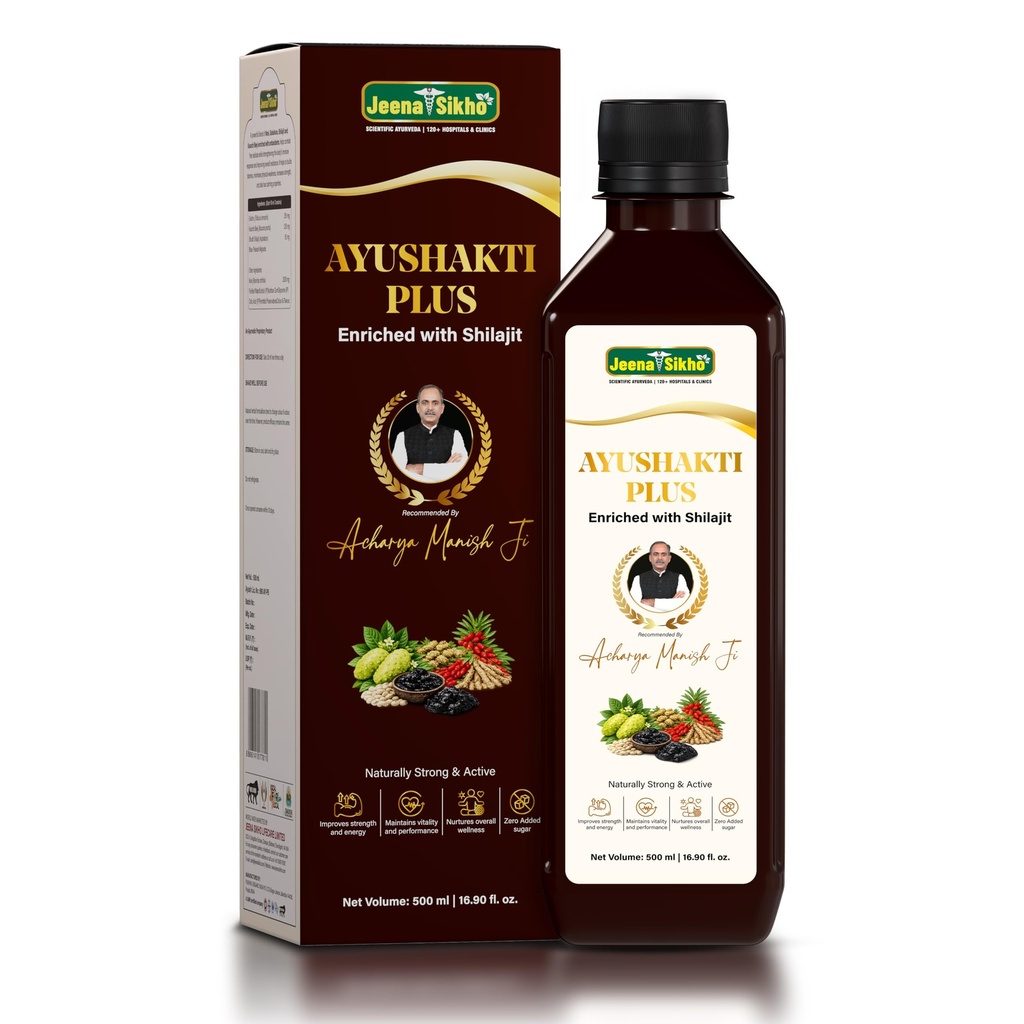Jeena Sikho Ayushakti Plus | Ayurvedic Tonic with Shilajit, Noni & Gokshura | Improve Overall Resistance |500 ml