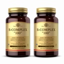 Solgar B-Complex 100" - 100 capsules végétales, boîte de 2 - Métabolisme énergétique, support du système nerveux - Non-OGM, végétalien, sans gluten - 200 portions totales