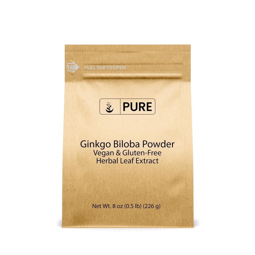 Pure Original Ingrédients Ginkgo Biloba Poudre (8 oz) Toujours Pure, Pas de remplissage ou additifs, Verifié en laboratoire