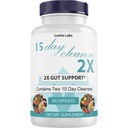 15 Day Cleanse 2X - Double Gut & Colon Support - Advanced Gut Cleanse Detox pour les femmes et les hommes avec Alfalfa, Cascara Sagrada, Probiotiques & Psyllium Husk - Non-OGM - Fabriqué aux États-Unis - 60 Capsules (1 bouteille)