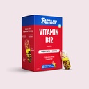 Fast&Up Methylated Vitamin B12 + B-Complex 100% RDA with Folic Acid (L-5-MTHF) & Vegan Omega-3 from Flaxseed Oil | 100% RDA | Sustained Release Beadlet-in-Oil Capsules - 60 Capsules