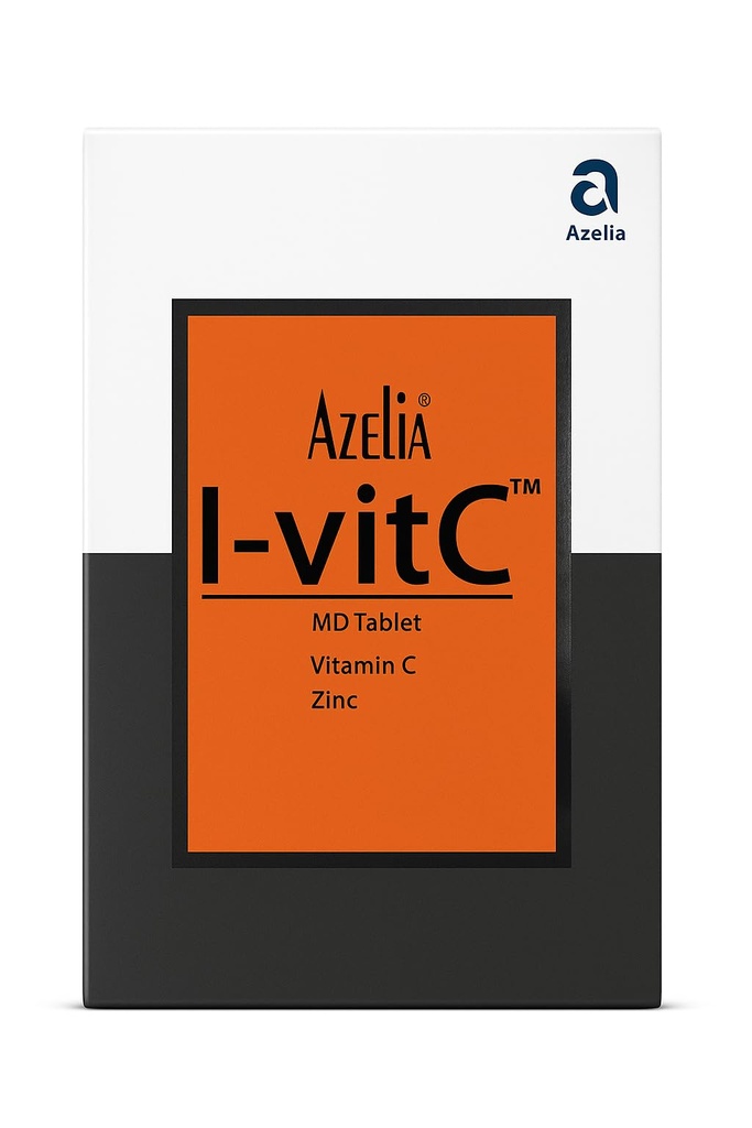 Azelia I-vitC MD Tablet with Vitamin C 500mg, Zinc 5mg, Grape Seed Extract, Immunity Booster, 30 Mouth Dissolving Tablets