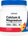 Nutricost Calcium Magnesium Powder (Fruit Punch, 60 Servings) - Bone Support, Non-GMO, Gluten Free (from Calcium Citrate and Magnesium Citrate)
