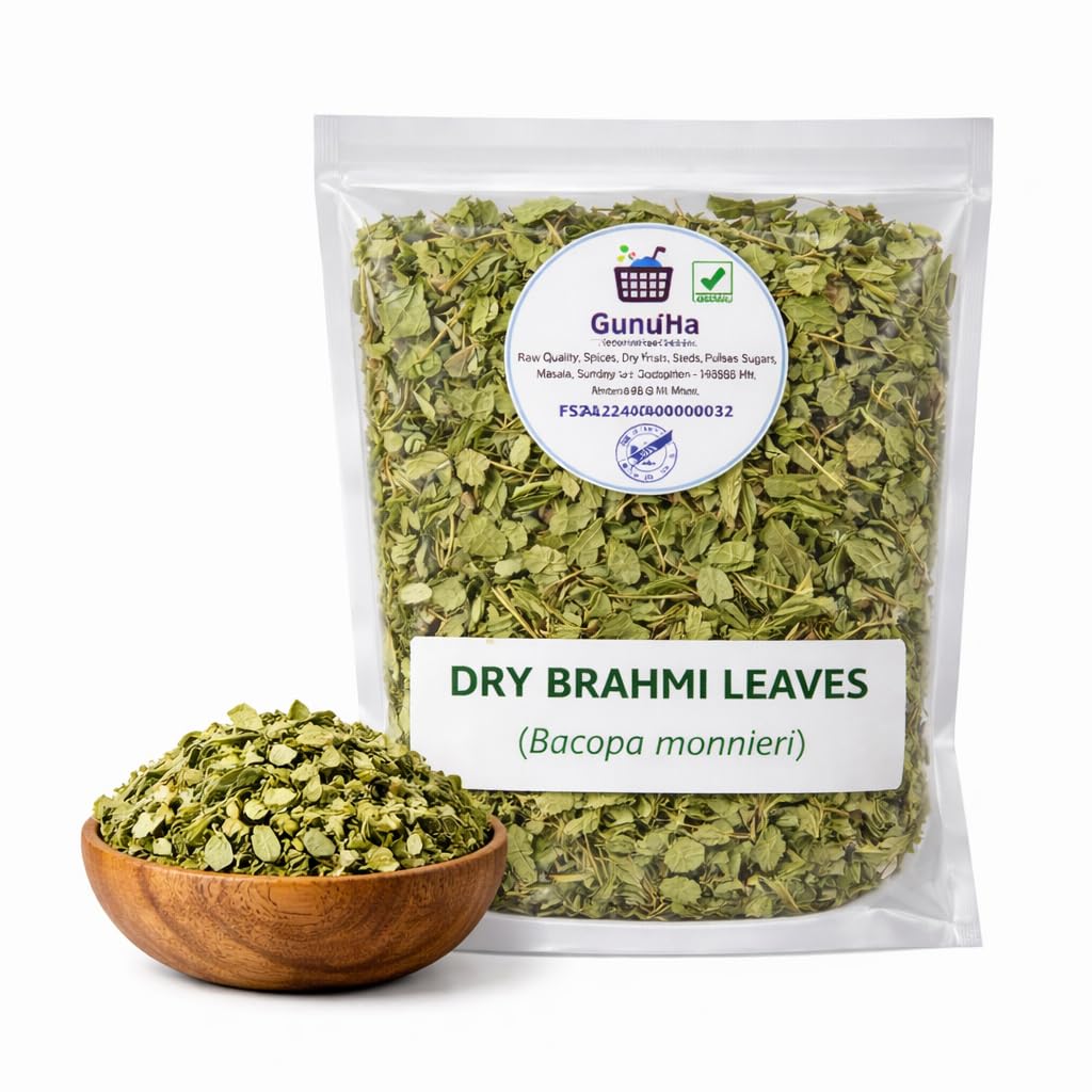 Dry Brahmi Leaves 100% Natural | Ayurvedic Herb for Memory, Hair & Stress Relief | Herbal Tea Use - 100 gm