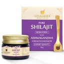 UPAKARMA Shilajit Resin with Ashwagandha 10g | 300mg per Serving | Ayurvedic Formula | Lab Tested for Purity | 66 Servings | Pack of 1
