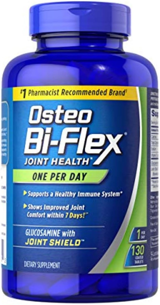 Osteo Bi-Flex Glucosamine avec vitamine D, un par jour par Osteo Bi-flex, santé articulaire, 130 comprimés enduits, 130 comtes