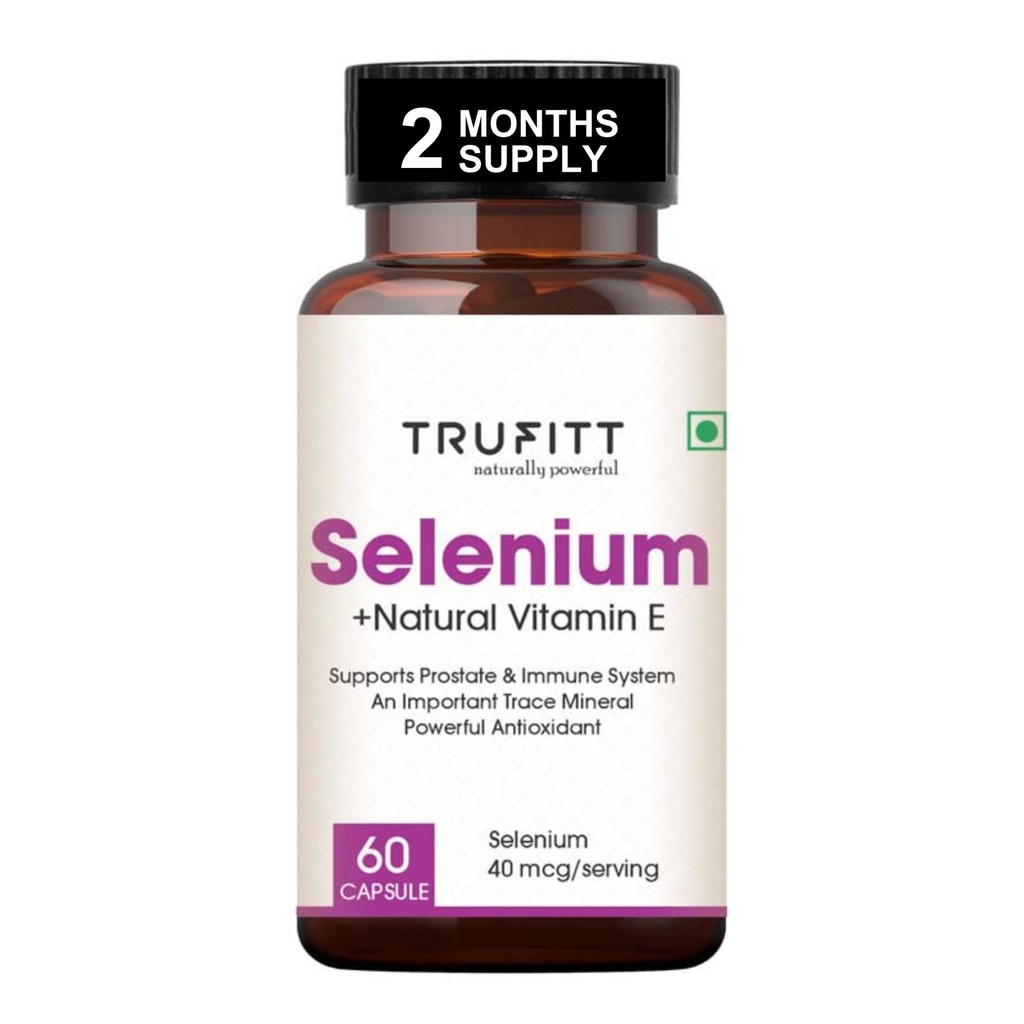 Selenium Capsules 40Mcg + Vitamin E 10Mg, With Green Tea Extract- Optimal Health, Antioxidant Supplement With Superior Absorption (60 Capsules)