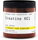 BEYOND RAW Creatine HCl Poudre, Science, Lab Grade, Créatine pour les femmes et les hommes, Force musculaire, Production d'énergie, Performance athlétique, Support cognitif, Hydratation cellulaire, 60 portions