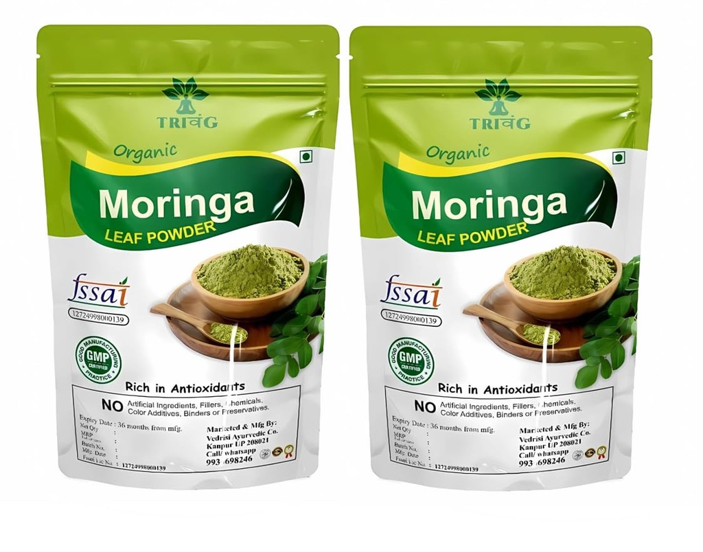 100% Organic Moringa Powder (100 Gm Pack of 2) | Immunity Booster | Drumstick Leaf Powder | Natural Multi-vitamin | Anti-Oxidant | Good for Hair & Skin | Protein Rich