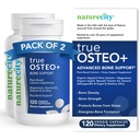 NatureCity True-Osteo+ Bone Support with Ashwagandha – for Strength & Density – Calcium à base végétale avec AlgaeCal organique, Magnésium, Vitamine D3, K2, Silicon & Stress Support
