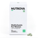 Nutrova Multivitamin For Women - Daily Multivitamins with bioavailable Iron bisglycinate, CoQ10 and Lycopene - Optimized for Indian Diets - 60 Tablets.