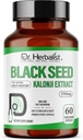 Dr. HERBALIST Black Seed Extract 350mg – 60 Capsules Vegan: 10:1 Extrait = 3 500mg Raw Black Seed Powder.