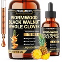 11in1 2100mg Noir Noix de Worm Cloves Teinture, Origan et 7 Plus - Gouttes liquides de wormwood - Pineapple Flavor - 2 FL OZ - 60 jours d'approvisionnement