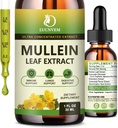 (2 Pack) 98% Absorption gouttes de Mulléine pour les poumons, puissant 5 en 1 extrait de mélange de molléine feuille, supplément de soutien des poumons naturels pour le nettoyage des poumons et la désintoxication et la santé respiratoire pulmonaire