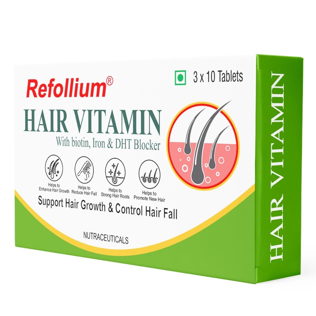 Refollium Calcium Magnesium & Zinc Tablets With Vitamin D3,Vitamin B 12,Calcium Supplement For Women And Men,For Bone Health & Joint Support (Hair Vitamins)